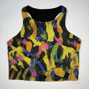 Lululemon Top Womens 10 Black Green Pink Wunder Train Tank Racerback Undertone